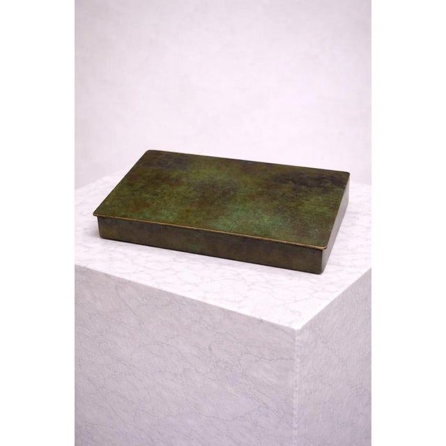 1930s Swedish Art Deco Patinated Bronze Box from GAB, Sweden, 1935 For Sale - Image 5 of 8