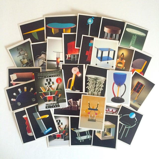 Vintage Memphis Milano Post Modern Designer Collector's Trading Cards Boxed Set For Sale - Image 12 of 12