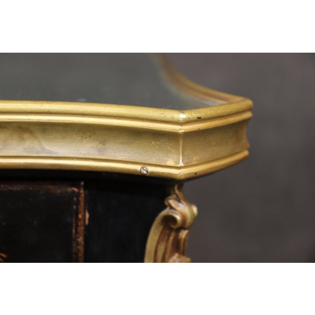 This gorgeous desk or bureau plat features gorgeous hand-painted raise Chinoiserie scenes of Chinese rickshaws and daily...