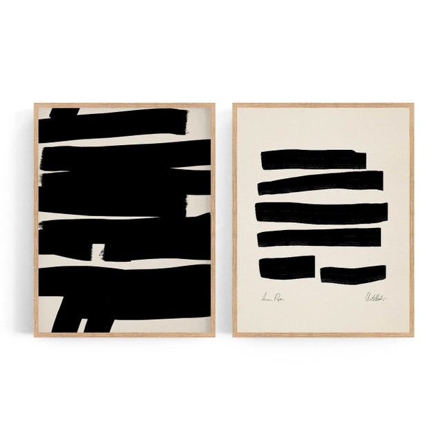 2020s Contemporary Minimalist Abstract Giclee Prints, Framed - a Pair For Sale - Image 5 of 5