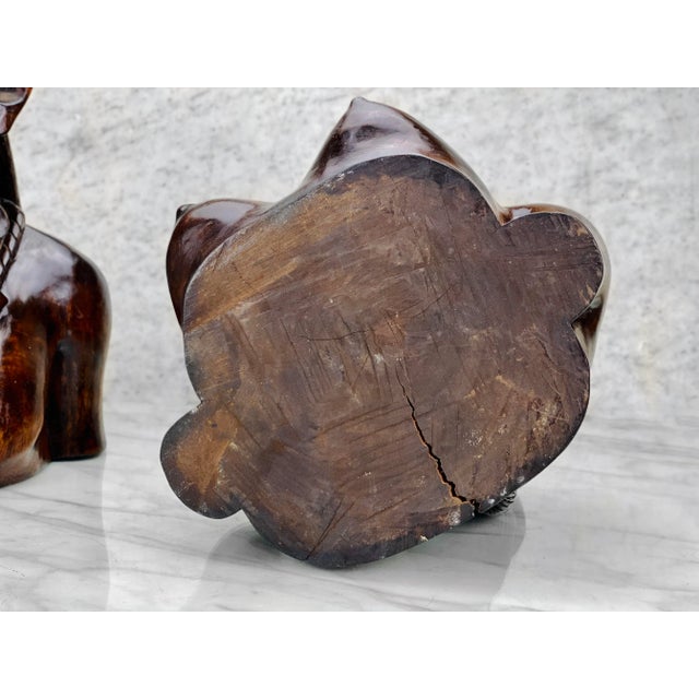 Vintage Balinese Tribal Figural Carved Mahogany Bust Sculptures - a Pair For Sale - Image 11 of 12