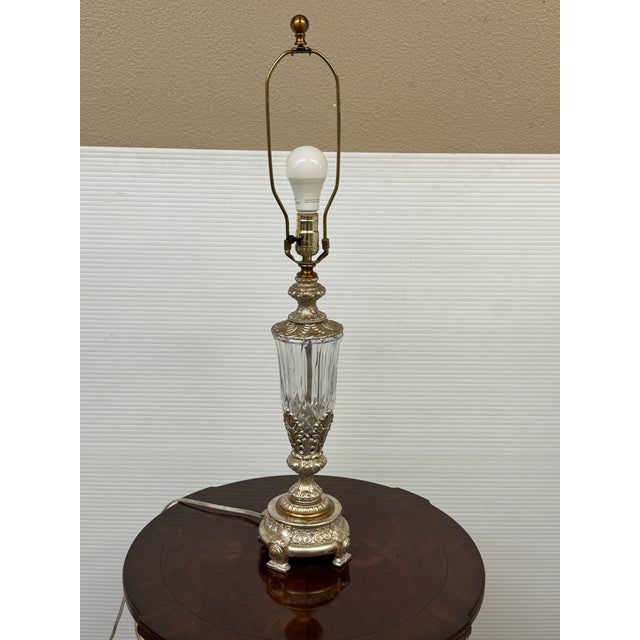 Neoclassical Currey & Company Cut Glass Table Lamp For Sale - Image 11 of 12