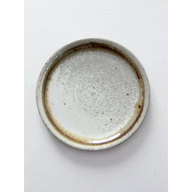 Gray Vintage Studio Pottery Plate For Sale - Image 8 of 8