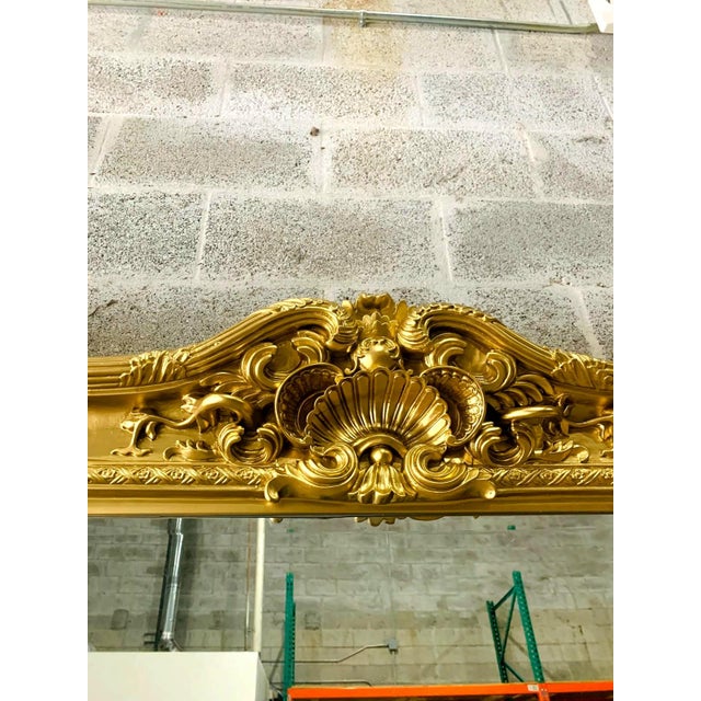 Gold French Style Baroque Wall Mirror – 7.5 Ft Tall For Sale - Image 8 of 9