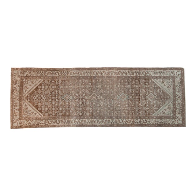 Vintage Distressed Hamadan Rug Runner - 3'3" x 9'4" For Sale