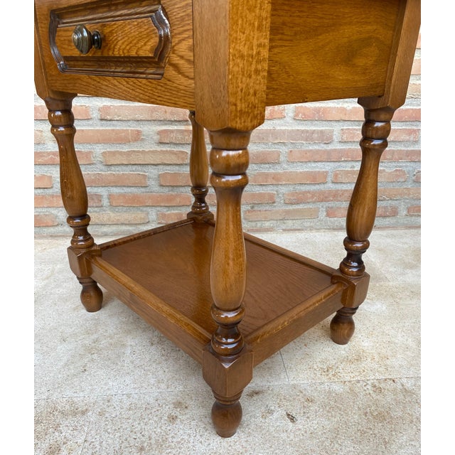 Early 20th Century Spanish Nightstands with One Drawer and Iron Hardware and One Open, A Pair For Sale - Image 9 of 18