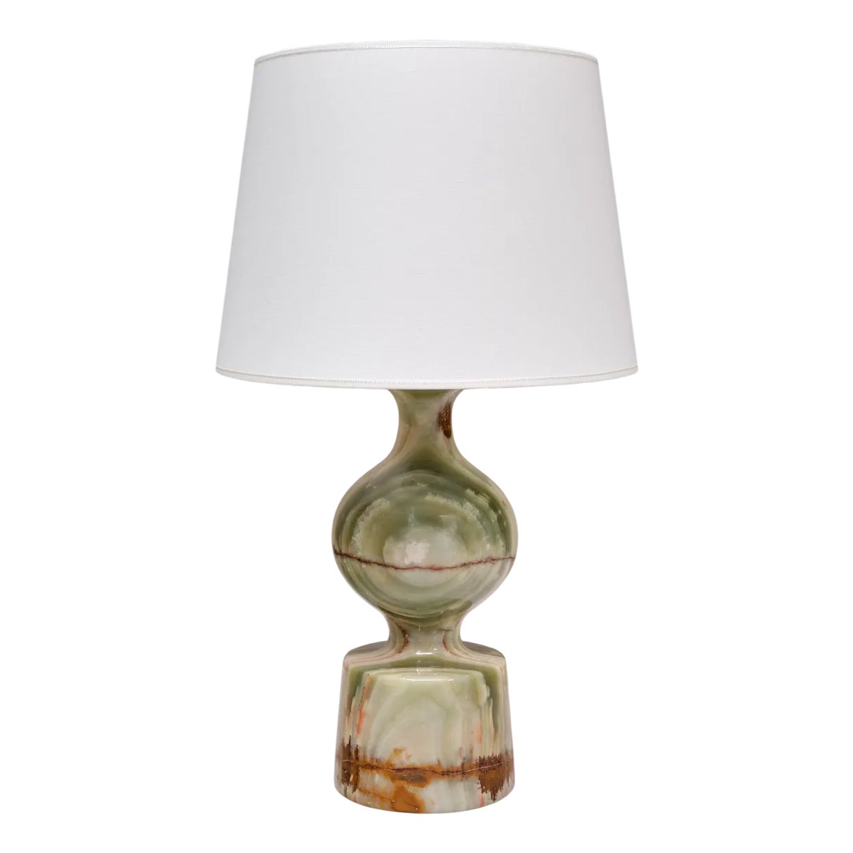 伊70s lamp made in Italy イタリア ヴィンテージ Onyx Table Lamp with Ivory Shade, Italy, 1970s | Chairish