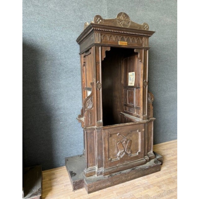 Brown Catholic Confessionals, 1890s, Set of 2 For Sale - Image 8 of 11
