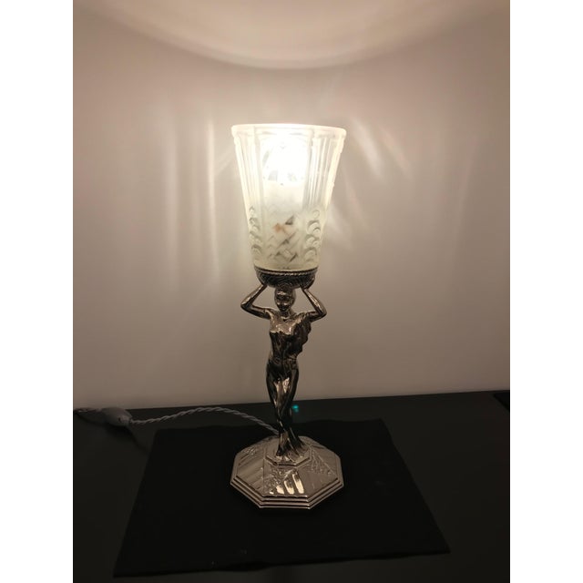 French Art Deco Table Lamp by Muller Frères Luneville For Sale - Image 11 of 13