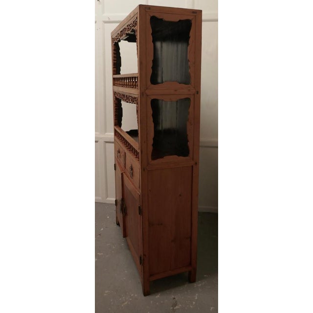 Oriental Carved Open Chest of Drawers from Befos For Sale - Image 3 of 10