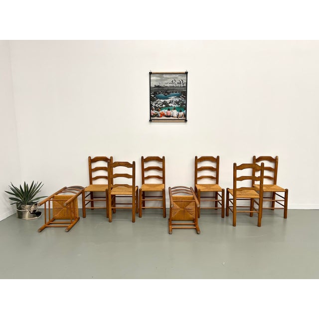 Chairs in Elm and Mulched Seat, 1950s, Set of 8 For Sale - Image 12 of 18