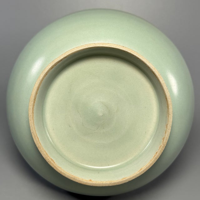 Ceramic Ancient Chinese Longquan Celadon Ribbon Neck Vase | One of a Kind For Sale - Image 7 of 7