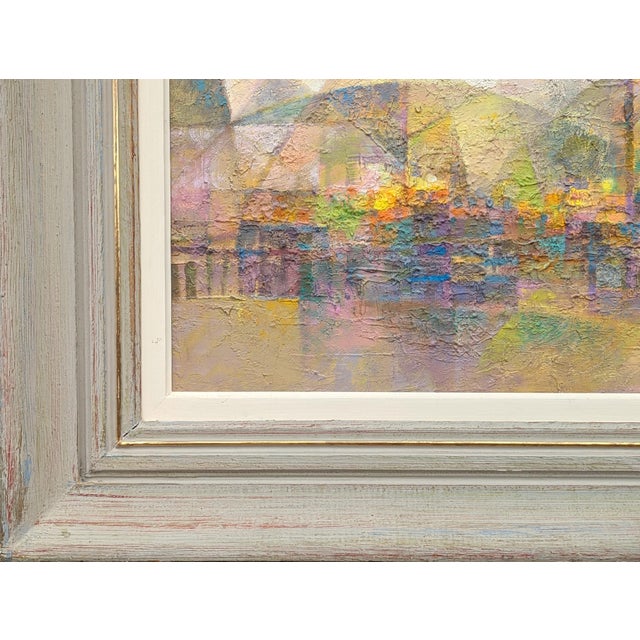 Romeo Tabuena "Market Tents" Modern Abstract Pastel Toned Cubist Style Street Scene, 1971 For Sale - Image 10 of 12