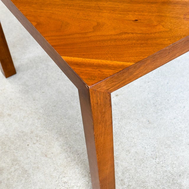 1960s Lane Altavista Diamond Inlay Walnut Parsons Side Table For Sale - Image 10 of 12