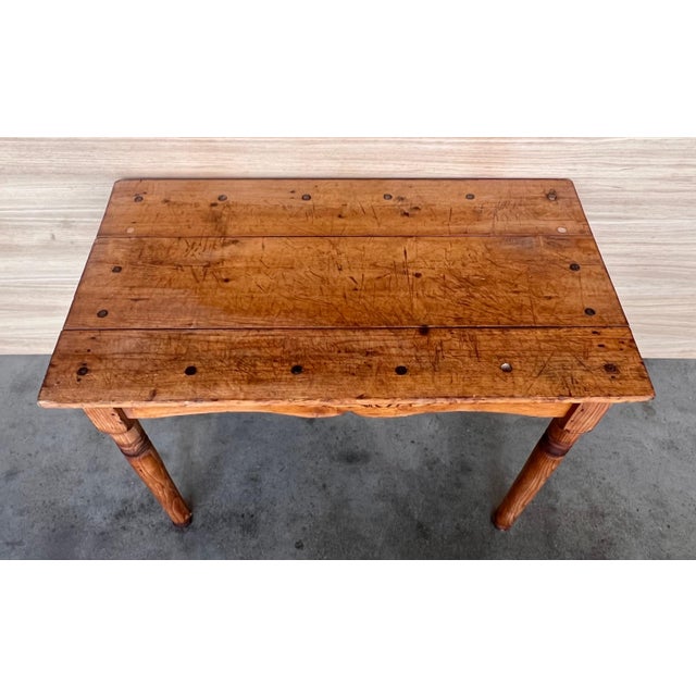 Early 20th Century Spanish Country Pine "Mobila " Sofa Table or Console table with Drawer For Sale - Image 13 of 18