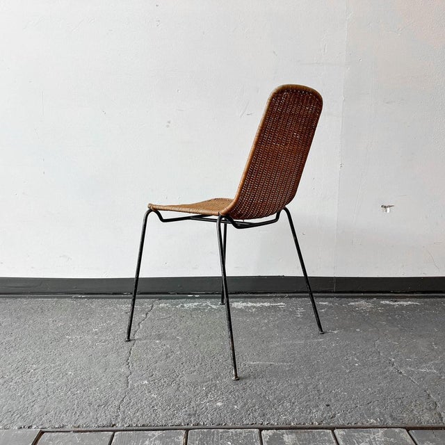 Vintage Metal and Wicker Chair For Sale - Image 12 of 18