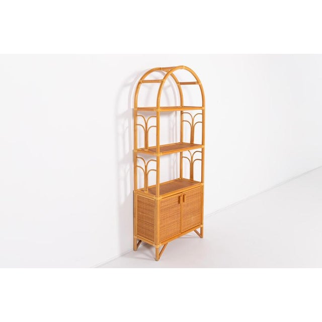Wood Vintage Bamboo and Rattan Cabinet, 1980s For Sale - Image 7 of 8