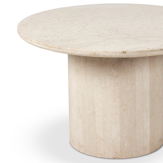 Four Hands Oakland Outdoor Dining Table - Outdoor Cream Marble 48" For Sale In Austin - Image 6 of 9
