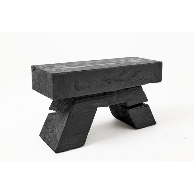 Sculptural Hardwood Side Table by Logniture For Sale - Image 6 of 11