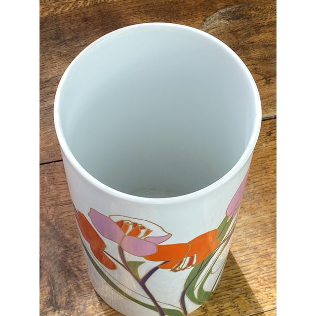 Porcelain Vase with Floral Decoration by Wolf Bauer for Rosenthal, 1970s For Sale - Image 12 of 15