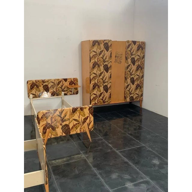 Maple Wardrobe with Leaf and Landscape Decoration, 1950s For Sale - Image 11 of 13