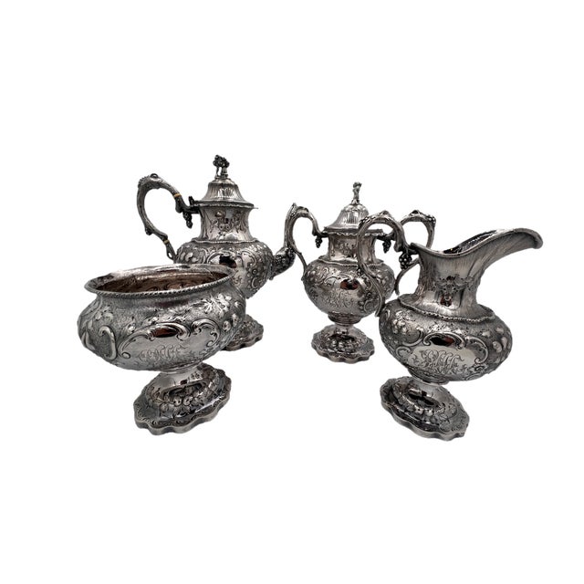 Four Piece Early 19th Century Coin Silver Coffee Service, Jb Ginochio (1834-1857) New York, Ny For Sale - Image 15 of 15