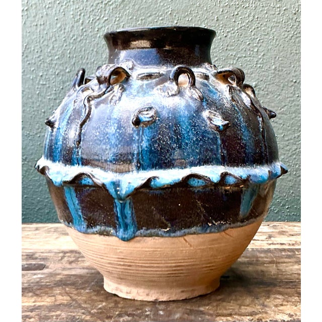 Vintage Original Studio Pottery Urn For Sale - Image 9 of 12