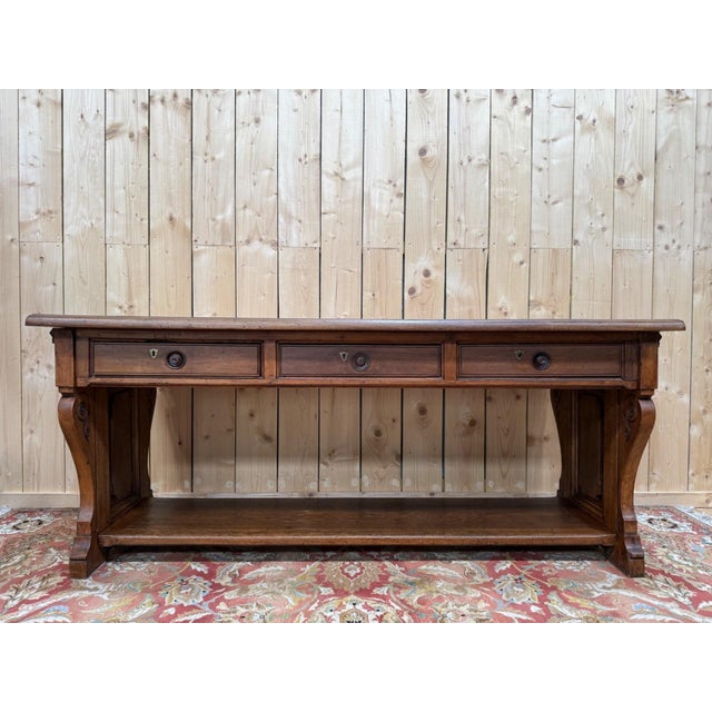 Neo-Renaissance Console Table in Walnut, 1890s For Sale - Image 9 of 9