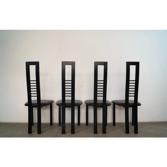 Cassina 1980’s Postmodern Canadian Dining Chairs - Set of 4 For Sale - Image 4 of 12