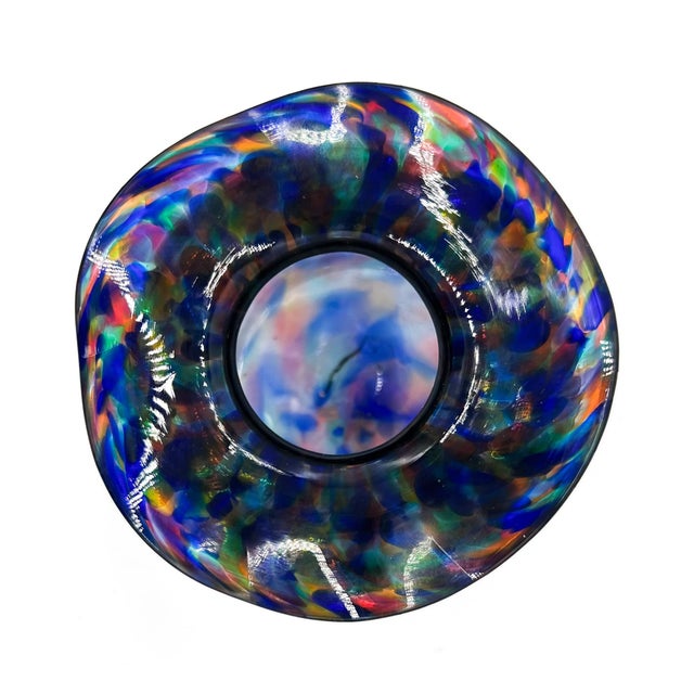 Contemporary Signed Multicolor Blown Glass Vase For Sale In Houston - Image 6 of 10
