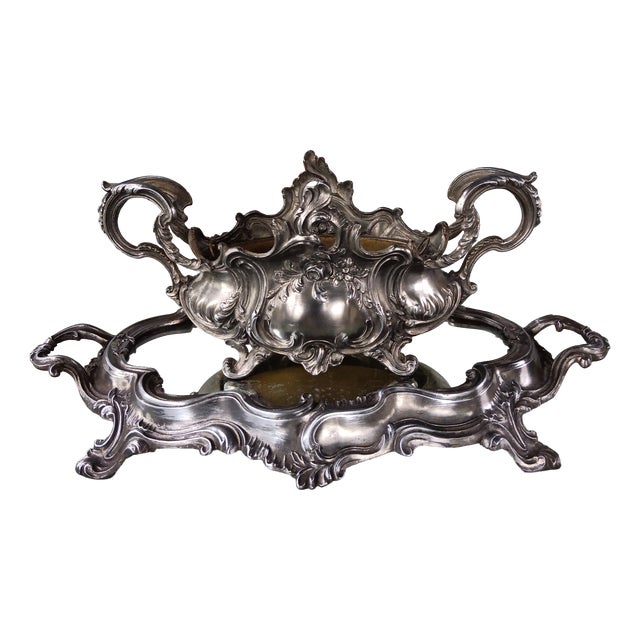 Louis XV Table Planter with Metal Mirror, 1890s For Sale
