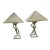 1950s Mid-Century Modern Atomic Brutalist Majestic Lamp Set ~ Original Fiberglass Shades For Sale