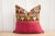Magenta Small Tribal Antique Mashru Square Pillow For Sale - Image 8 of 8