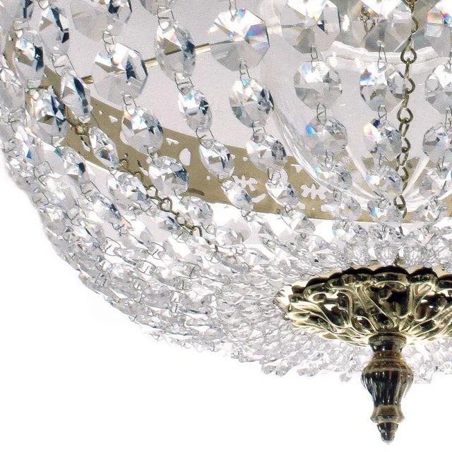 Not Yet Made - Made To Order Brass Bathroom Plafond Chandelier With Octagon Crystals For Sale - Image 5 of 8