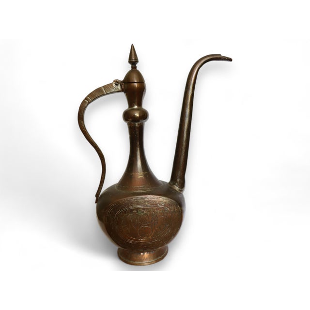 Antique Islamic Ewer in Copper, 1950s For Sale - Image 11 of 12