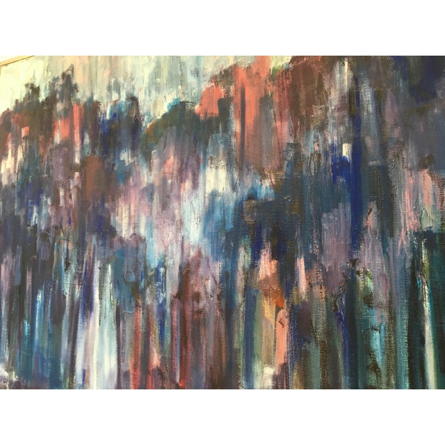 Large Signed Abstract Expressionist Painting by Schaeffer in Custom Silver Frame For Sale In Los Angeles - Image 6 of 9