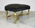 French Louis XVI Style Black Mohair & Gold Gilt Ottoman or Bench For Sale - Image 3 of 7