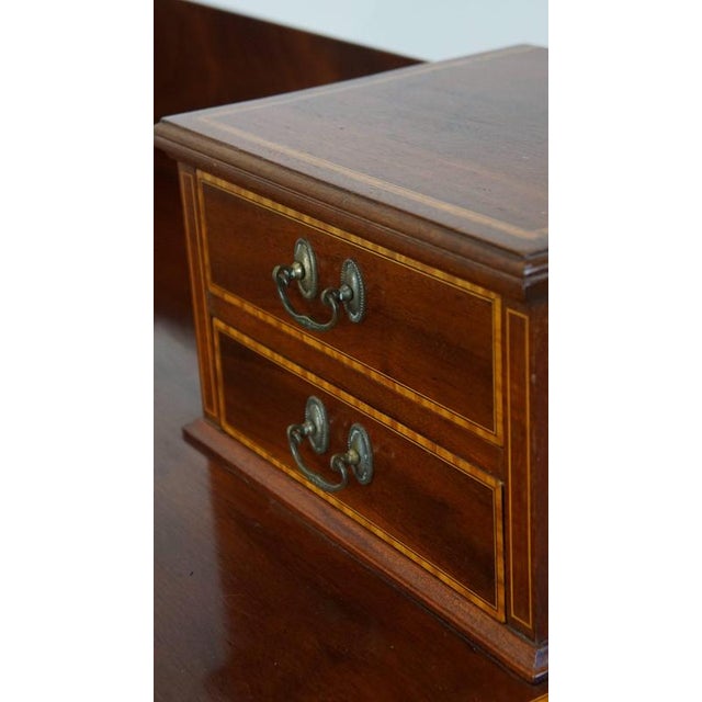 English Empire Intarsia Inlaid Wood Desk, Late 19th Century For Sale - Image 9 of 12