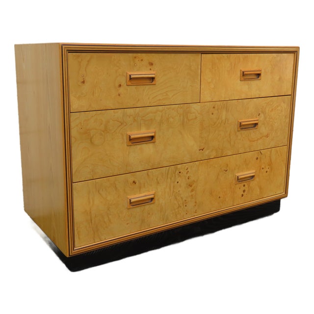 Henredon Scene Two Mid Century Modern Burlwood Inlay Dresser 6345 For Sale