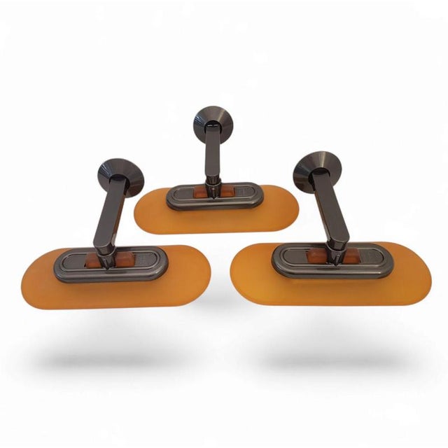 Yellow Glass and Metal Jill Wall Sconce by Perry King, Santiago Miranda and Gianluigi Arnaldi for Arteluce, 1980s For Sale - Image 12 of 12