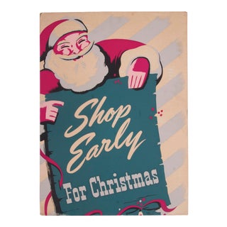 Circa 1950s Christmas Department Store Poster For Sale