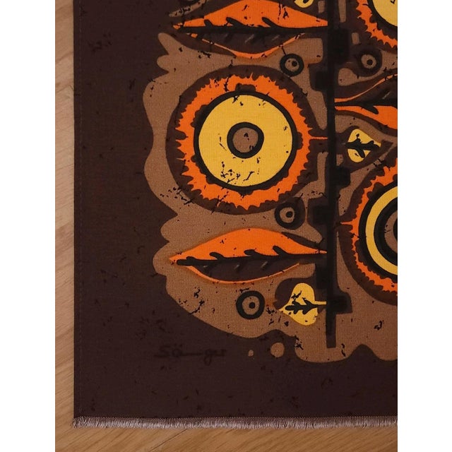 Mid-Century Modern Mid-Century German Pop Art Screen-Printed Wall Hanging by Traute Sänger, 1970s For Sale - Image 3 of 4