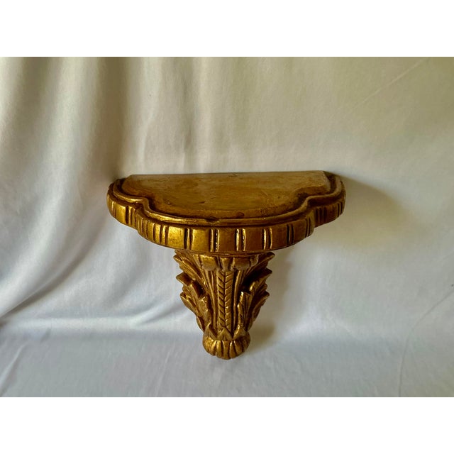 Rococo Vintage Mid Century Neoclassical Gold Gilt Wall Bracket, Made in Mexico For Sale - Image 3 of 13