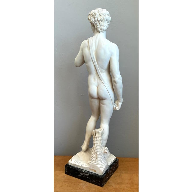 Vintage Italian Marble David Sculpture For Sale - Image 9 of 10
