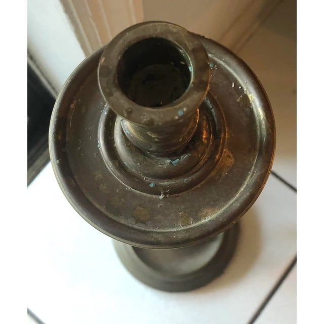 Brass Vintage Maitland Smith Brass Candle eSticks - a Pair For Sale - Image 8 of 13