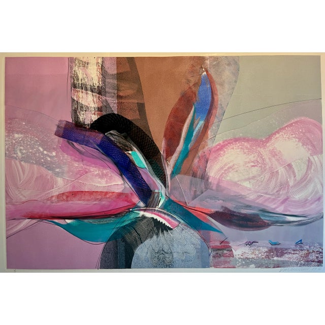 Vintage 1989 Modern Abstract Serigraph Pencil Signed Limited Edition 1/1 Printed on BFK RIVES FRANCE paper Aprox....