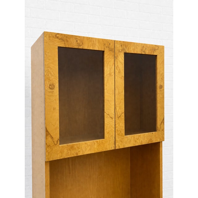Mid Century Modern Burl Wood Bar Cabinet | Vintage Display Cabinet | Liquor Cabinet, C. 1970’s For Sale In New York - Image 6 of 13