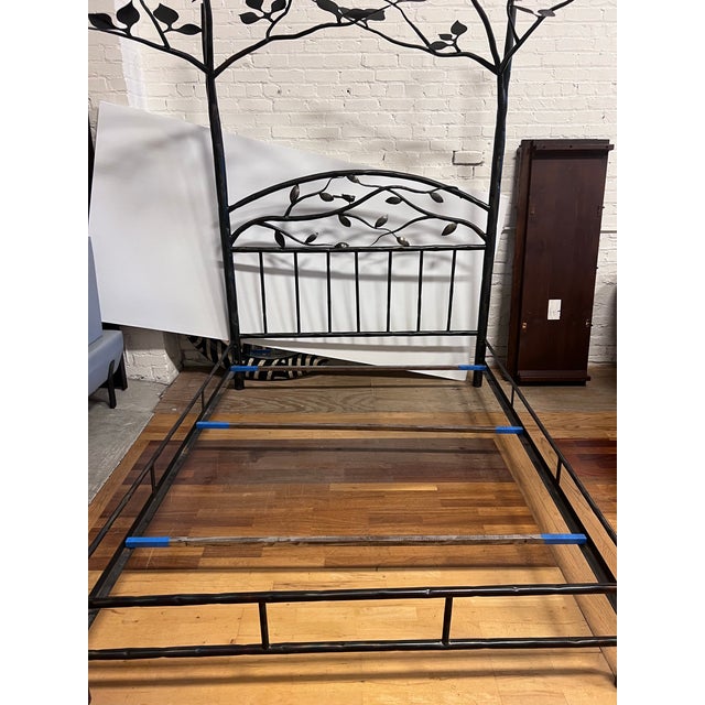 Queen Size Simply Santa Fe Bespoke Wrought Iron Botanical Canopy Bed ...