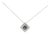 14k White Gold Sapphire and Diamond Square Pendant For Sale