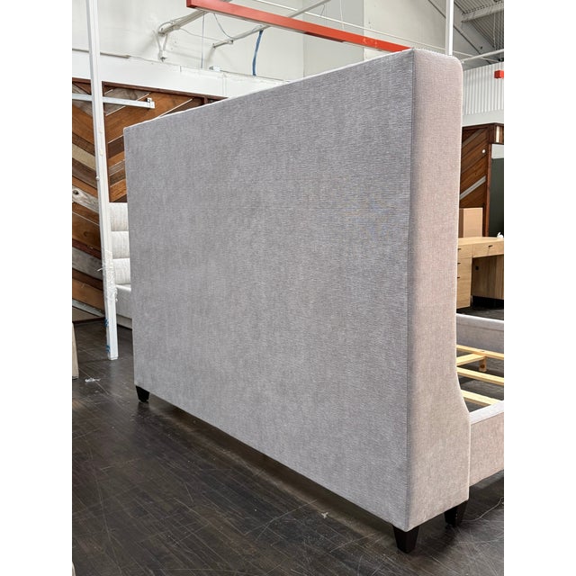 California King Size Restoration Hardware Tufted Wingback Bed Frame For Sale In San Francisco - Image 6 of 12